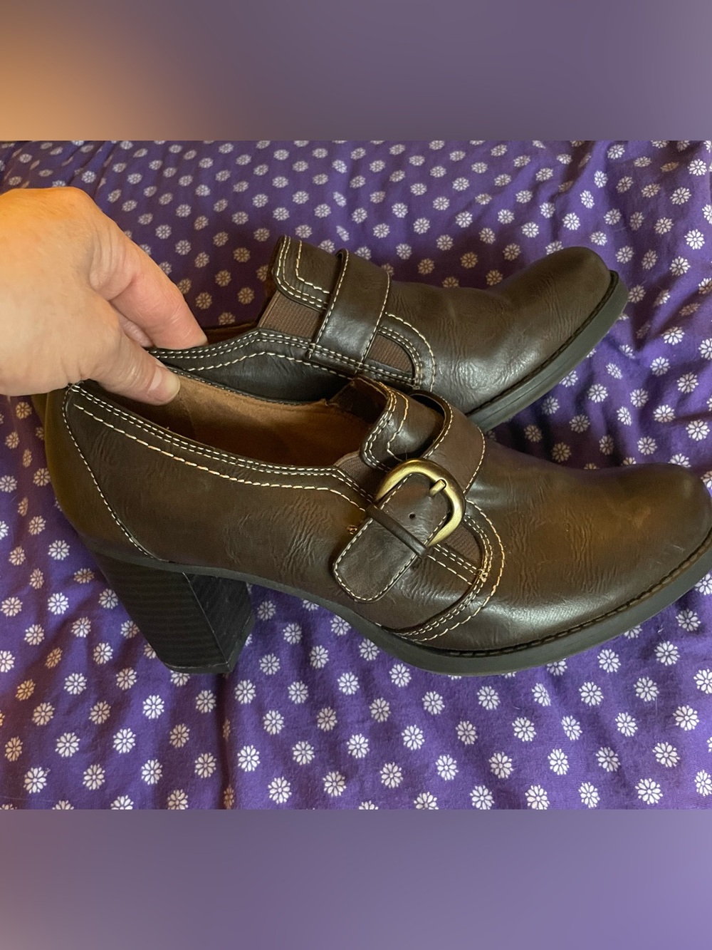 SOUL Naturalizer Dark Brown Buckle-Heel Mary Jane Pumps